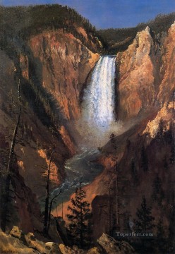  YELLOW Art Painting - Lower Yellowstone Falls Albert Bierstadt Landscape